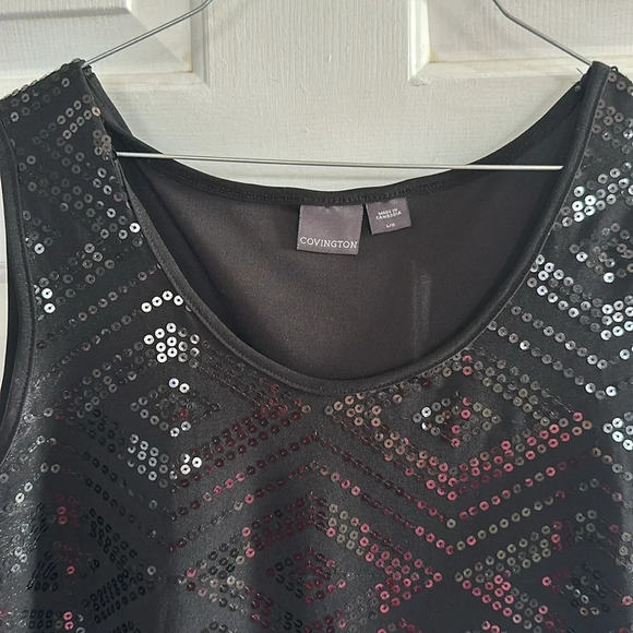 Covington Black Sparkle Tank Size Large - Picture 2 of 3